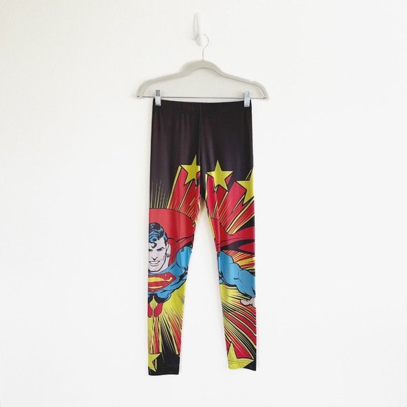 DC Comics Superman Womens Leggings Large Red Blue Yoga Halloween Character Small - Picture 2 of 11
